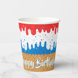 America Ice Cream Birthday Pappbecher