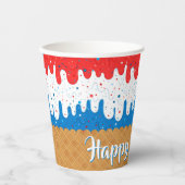 America Ice Cream Birthday Pappbecher (Vorderseite)