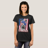America Independence Day Flag Llama Llamerica T-Shirt (Vorne ganz)