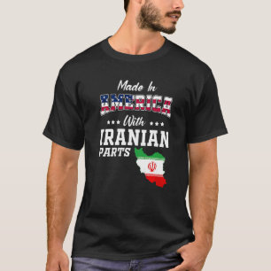 America Iran Parts Iran Map USA Flag Herkunft T-Shirt