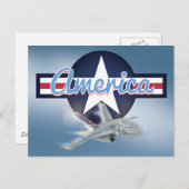America Jet Kampfflugzeug Postkarte (Vorne/Hinten)