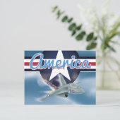 America Jet Kampfflugzeug Postkarte (Stehend Vorderseite)