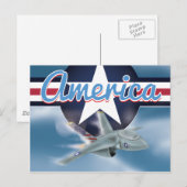 America Jet Kampfflugzeug Postkarte (Vorne/Hinten)