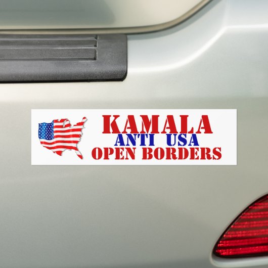 AMERICA KAMALA'S OPEN BORDER ANTI USA! Flagge Autoaufkleber (Auf Auto)