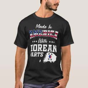 America Korea Parts South Korea Map USA Flag Root T-Shirt