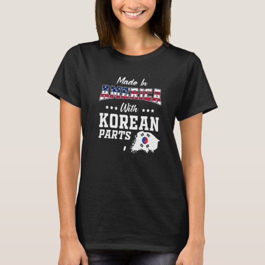 America Korea Parts South Korea Map USA Flag Root T-Shirt (Vorderseite)