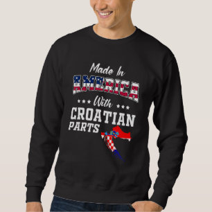 America Kroatische Teile Kroatien Karte USA Flagge Sweatshirt
