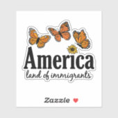 America Land Of Immigrants Aufkleber (Blatt)