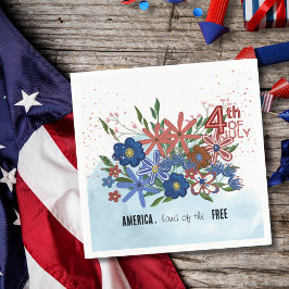 "America Land of the Free" 4. Juli Blumengestein Serviette