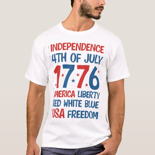 America Liberty, Red, White, Blue, USA Freedom T-Shirt (Vorderseite)