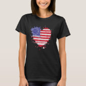 America Love Flag USA Heart 4th Of July American P T-Shirt (Vorderseite)