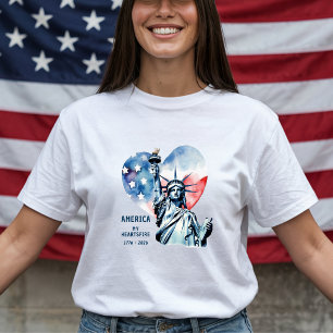 America My Heartsfire 1776-2026 Patriotisch T-Shirt
