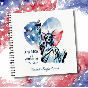 America My Heartsfire Personalisiert Patriotisch Notizblock