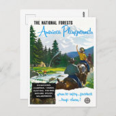 America National Forest Vintage Reise Postkarte (Vorne/Hinten)