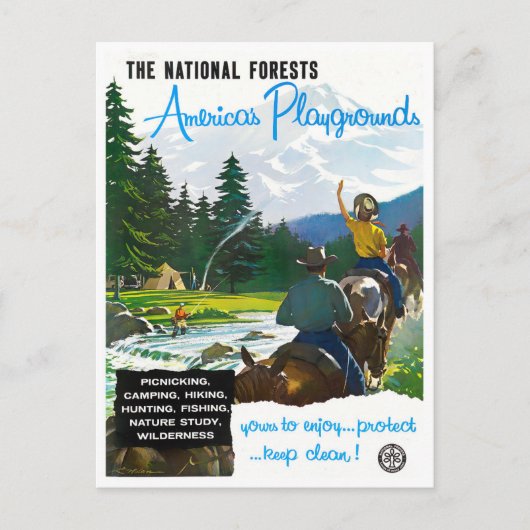 America National Forest Vintage Reise Postkarte (Vorderseite)