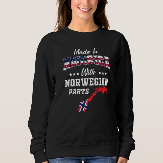 America Norwegian Parts Norway Map USA Flag Ancest Sweatshirt (Vorderseite)
