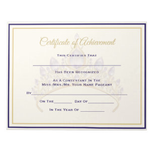 America Pageant Crown Certificate Achievement Awar Notizblock