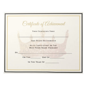 America Pageant Crown Certificate Achievement Awar Notizblock