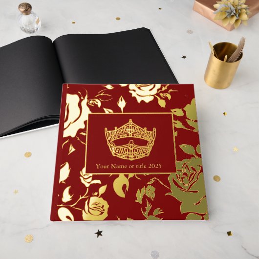 America Pageant Crown Fown Rose Scrapbook Gästebuch (Vorderseite Offen)