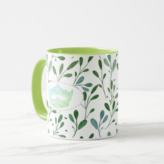 America Pageant Crown Leaf Print Two Ton Tasse (Vorderseite Links)