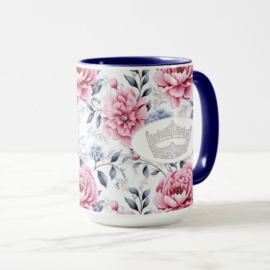 America Pageant Crown Rose Print Two Ton Tasse (VorderseiteRechts)