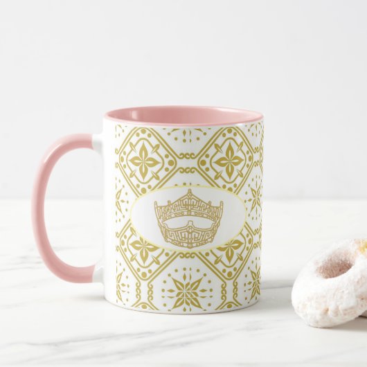 America Pageant Crown Royal Print Zwei Töne Tasse (Mit Donut)