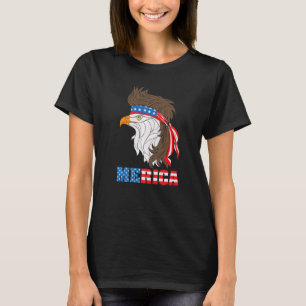 America Patriotic Bald Eagle mit Mulle 4. Juli T-Shirt
