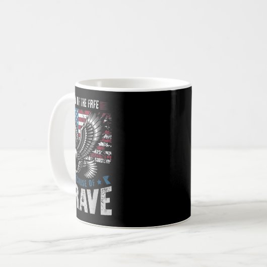 America Patriotic Eagle Land der Freie, weil O Kaffeetasse (Vorderseite Links)