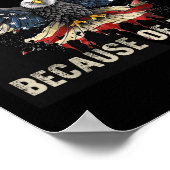 America Patriotic Eagle Land der Freie, weil O Poster (Ecke)