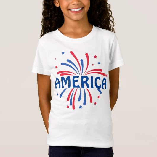 AMERICA Patriotic Fireworks 4. Juli T - Shirt (Vorderseite)