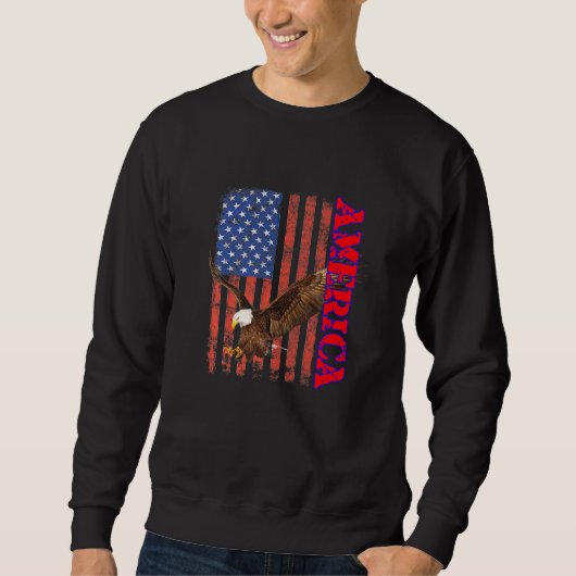 America Patriotic Flag Eagle Sweatshirt (Vorderseite)