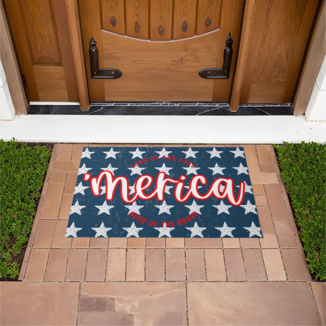 America Patriotic Front Door Mat Fußmatte (Außenbereich)