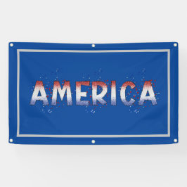 America Patriotic Shimmer Word Art Banner