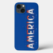 America Patriotic Shimmer Word Art Case-Mate iPhone Hülle (Rückseite)