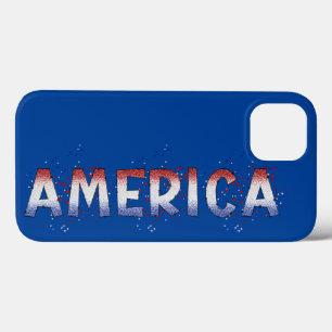 America Patriotic Shimmer Word Art Case-Mate iPhone Hülle