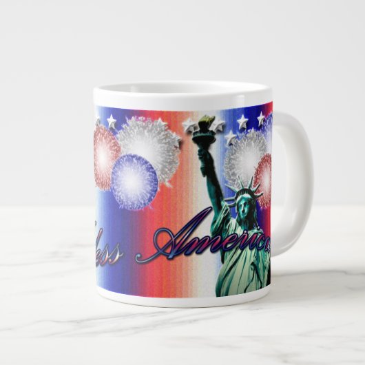 America Patriotic Stars & Stripes Jumbo Tasse (Vorderseite Rechts)