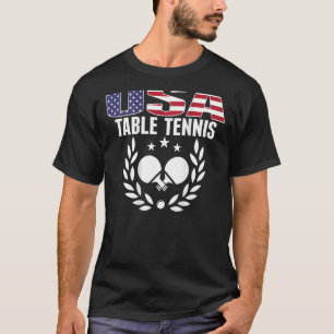 America Ping Pong US Flag Tischtennis Team Supplem T-Shirt