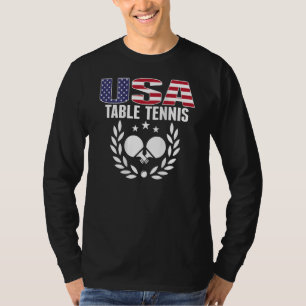 America Ping Pong US Flag Tischtennis Team Supplem T-Shirt
