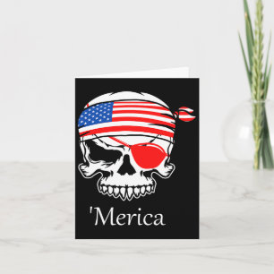 America Pirate Skull Flag 4. Juli Independence Da Karte