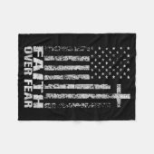 America Pride Us Flag Faith Over Fear Christian Bi Fleecedecke (Vorderseite (Horizontal))