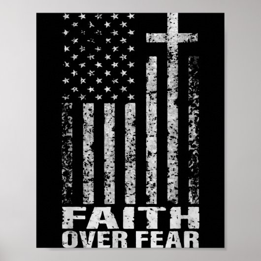America Pride Us Flag Faith Over Fear Christian Bi Poster (Vorne)