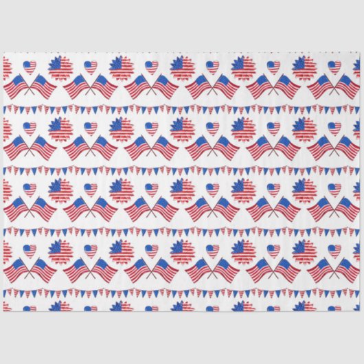 America Red White and Blue Series Design 26 Seidenpapier (Vorderseite)