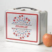 America Red White Blue Fireworks Personalisiert Metall Brotdose (Beispiel)