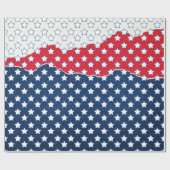 America Red White & Blue Stars Geschenkpapier (Flach)