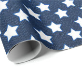 America Red White & Blue Stars Geschenkpapier (Rolleneckpunkt)