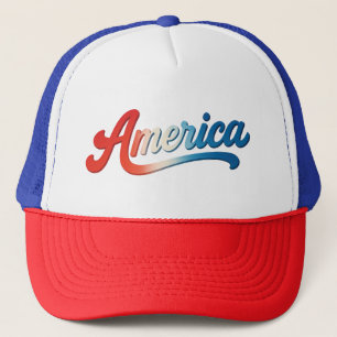 America Retro Gradient - Patriotischer USA-Flaggen Truckerkappe