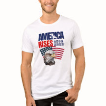 America Rises White 4. Juli Eagle T - Shirt