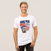 America Rises White 4. Juli Eagle T - Shirt (Vorderseite voll)