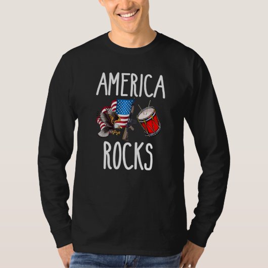 America Rocks Flag Liebe USA Ideen T-Shirt (Vorderseite)