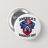 America’s Goodest Boy Dog Button (Vorne & Hinten)